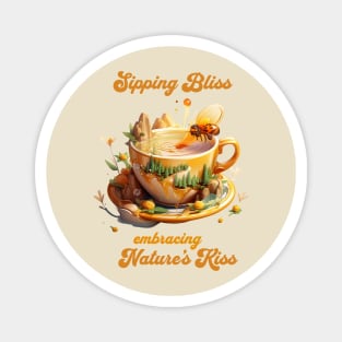 Tea with Honey and honey bee Magnet